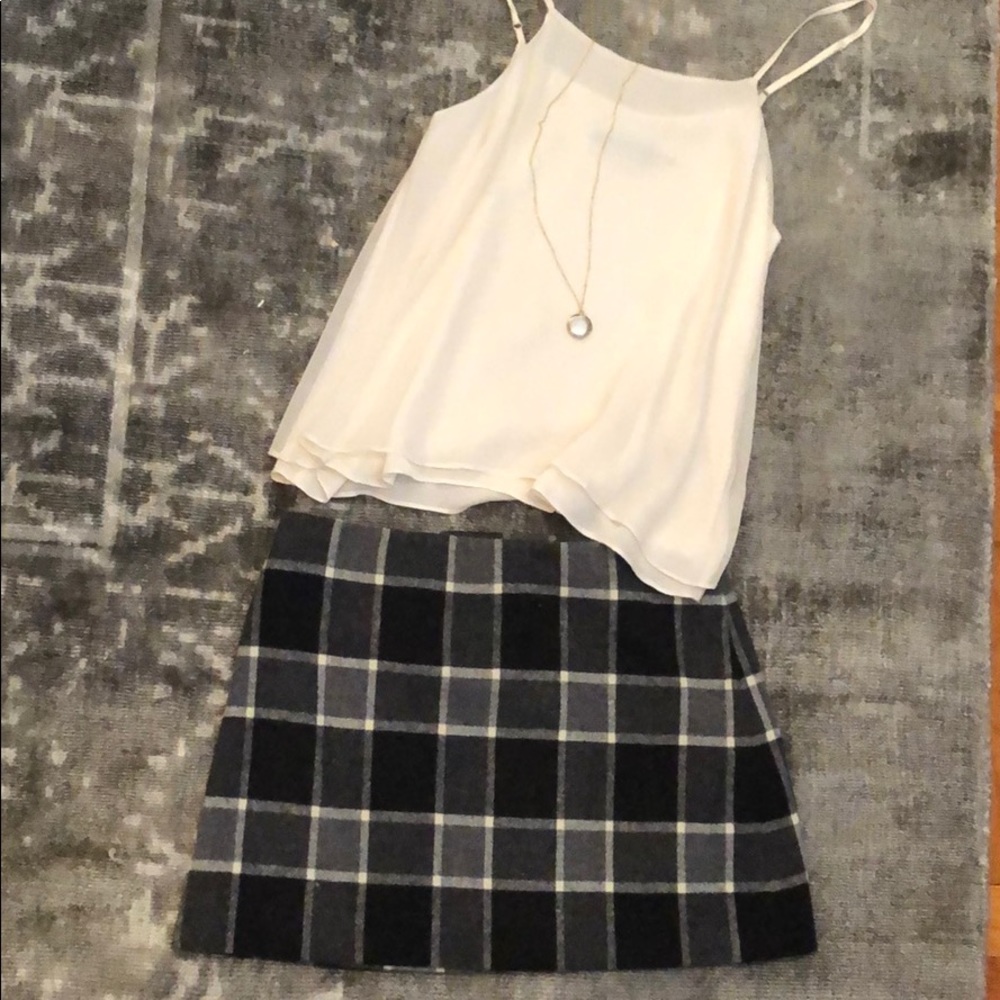 Theory Black/Charcoal Roxi Skirt